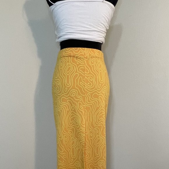 Zara maxi skirt - XS orange/gold with yellow swirl - boho chic- - Picture 3 of 4